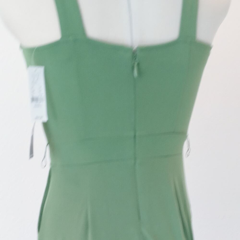 NEW YORK & COMPANY Green Paradise Halter Wide Leg Jumpsuit Cropped Coastal Chic - Picture 8 of 16